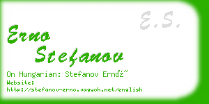 erno stefanov business card